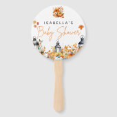 Een kleine pompoen Herfst najaar Floral Baby showe Handwaaier (Achterkant)