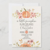 Een kleine pompoen Herfst najaar Floral Baby showe Kaart (Voorkant)