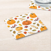 Een kleine pompoen Herfst najaar Floral Baby showe Kartonnen Onderzetters (Schuin)