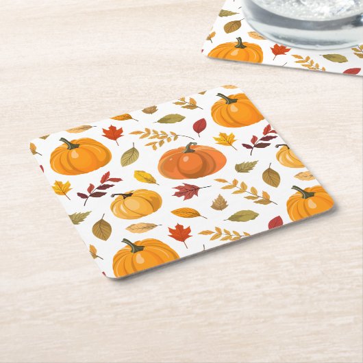 Een kleine pompoen Herfst najaar Floral Baby showe Kartonnen Onderzetters (Schuin)