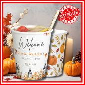Een kleine pompoen Herfst najaar Floral Baby showe Papieren Bekers