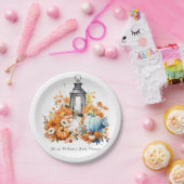 Een kleine pompoen Herfst najaar Floral Baby showe Papieren Bordje (Feest)