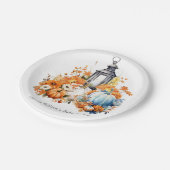 Een kleine pompoen Herfst najaar Floral Baby showe Papieren Bordje (Gekanteld)