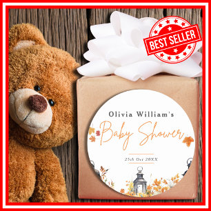 Een kleine pompoen Herfst najaar Floral Baby showe Ronde Sticker