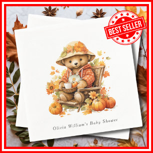 Een kleine pompoen Herfst najaar Floral Baby showe Servet