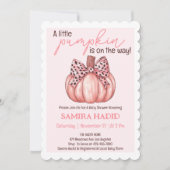 Een kleine pompoen Herfst najaar roze Baby shower Kaart (Voorkant)