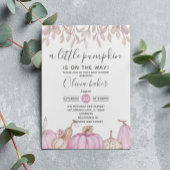 Een kleine pompoen Herfst najaar roze Baby shower Kaart