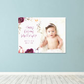 Een kleine pompoen herfst paarse perzikfoto canvas afdruk (Insitu (Houten vloer))