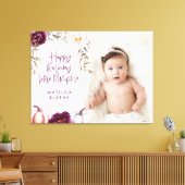 Een kleine pompoen herfst paarse perzikfoto canvas afdruk (Insitu (Woonkamer))