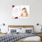 Een kleine pompoen herfst paarse perzikfoto canvas afdruk (Insitu (Slaapkamer))