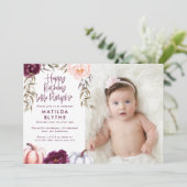 Een kleine pompoen herfst paarse perzikfoto kaart (Staand voorkant)