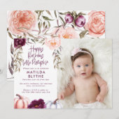 Een kleine pompoen herfst paarse perzikfoto kaart (Voorkant / Achterkant)