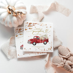 Een Kleine Pompoen Herfst Rode Truck Baby Shower Servet