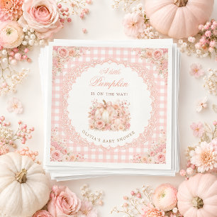 Een Kleine Pompoen Herfst Strik Baby Shower Servet