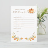 Een kleine pompoen Herfst | Wensen voor Baby Kaart (Staand voorkant)