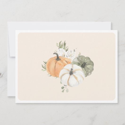 Een kleine pompoen herfstverjaardag foto kaart (Achterkant)