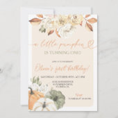 Een kleine pompoen herfstverjaardag kaart (Voorkant)