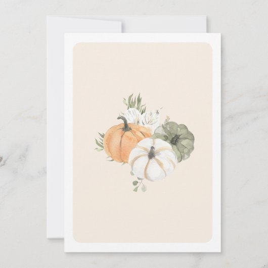 Een kleine pompoen herfstverjaardag kaart (Achterkant)