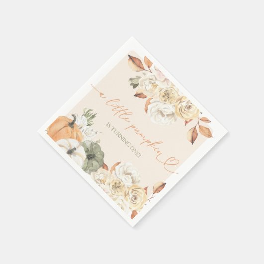 Een kleine pompoen herfstverjaardag servet (Hoek)