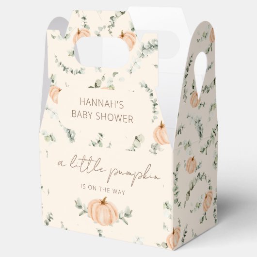 Een kleine pompoen is onderweg Baby shower Bedankdoosjes (Geopend)
