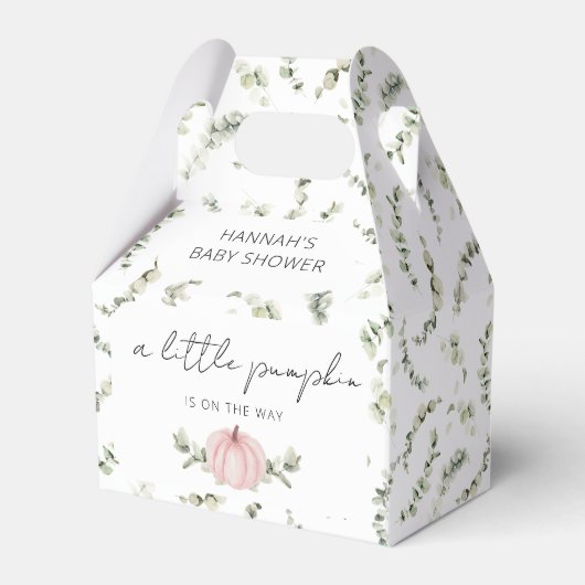 Een kleine pompoen is onderweg Baby shower Bedankdoosjes (Achterkant)