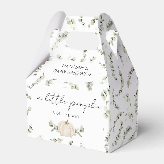 Een kleine pompoen is onderweg Baby shower Bedankdoosjes (Achterkant)