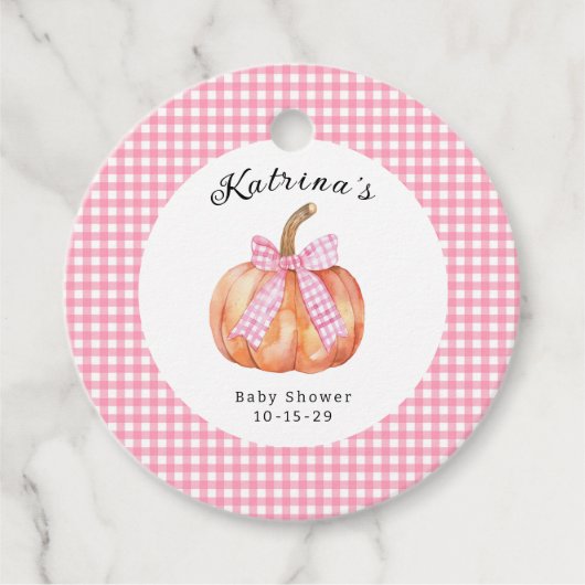 Een kleine pompoen is onderweg Baby shower Bedankjes Labels (Voorkant)