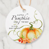 Een kleine pompoen is onderweg Baby shower Bedankjes Labels (Achterkant)