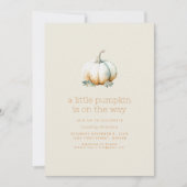 Een kleine pompoen is onderweg Baby shower Kaart (Voorkant)