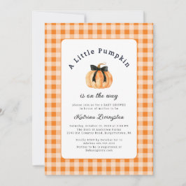 Een kleine pompoen is onderweg Baby shower Kaart