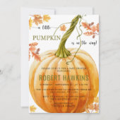 Een kleine pompoen is onderweg Baby shower Kaart (Voorkant)