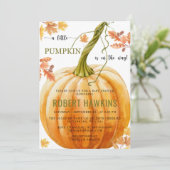 Een kleine pompoen is onderweg Baby shower Kaart (Staand voorkant)