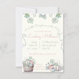 Een kleine pompoen is onderweg. Baby Shower Kaart