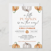 Een kleine pompoen is onderweg Baby shower Kaart (Voorkant)