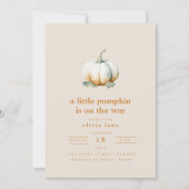 Een kleine pompoen is onderweg Baby shower Kaart (Voorkant)