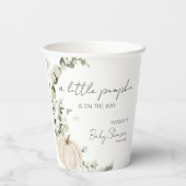 Een kleine pompoen is onderweg Baby shower Papieren Bekers (Achterkant)