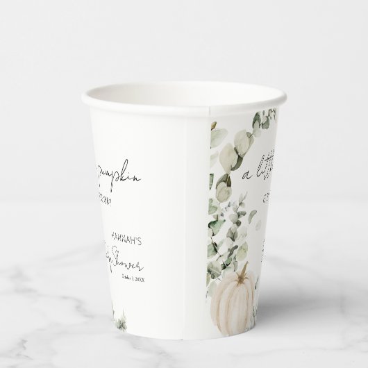 Een kleine pompoen is onderweg Baby shower Papieren Bekers (Rechts)