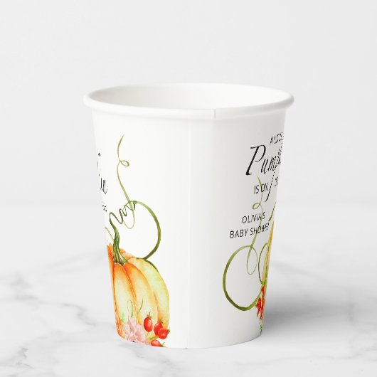 Een kleine pompoen is onderweg Baby shower Papieren Bekers (Rechts)