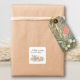 Een kleine pompoen is onderweg Baby shower Vierkante Sticker