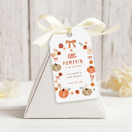 Een kleine pompoen is onderweg Baby shower welkom Cadeaulabel