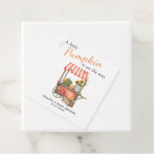 Een kleine pompoen is onderweg naar Baby shower Bedankjes Labels (In situ)