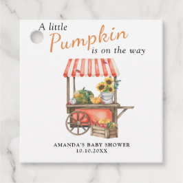 Een kleine pompoen is onderweg naar Baby shower Bedankjes Labels