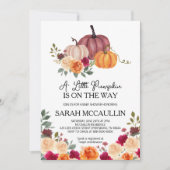 Een kleine pompoen is onderweg naar Baby shower In Kaart (Voorkant)