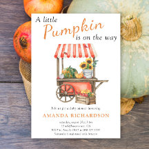 Een kleine pompoen is onderweg naar Baby shower