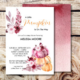 Een kleine pompoen is onderweg naar baby shower kaart