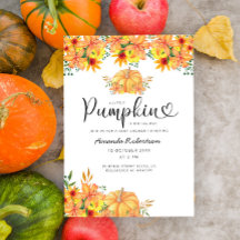 Een kleine pompoen is onderweg naar baby shower