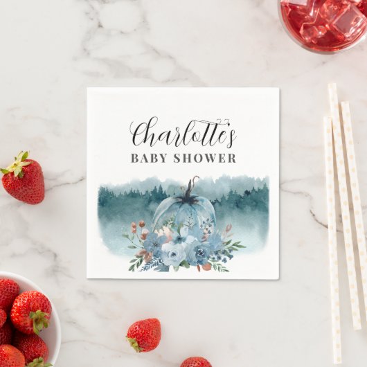 Een kleine pompoen is onderweg naar blauw Baby sho Servet (Insitu)