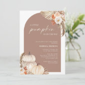 Een kleine pompoen is onderweg naar Boho Baby show Kaart (Staand voorkant)