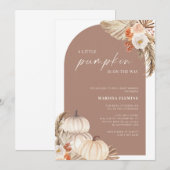 Een kleine pompoen is onderweg naar Boho Baby show Kaart (Voorkant / Achterkant)