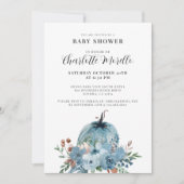 Een kleine pompoen is onderweg naar de blauwe herf kaart (Voorkant)